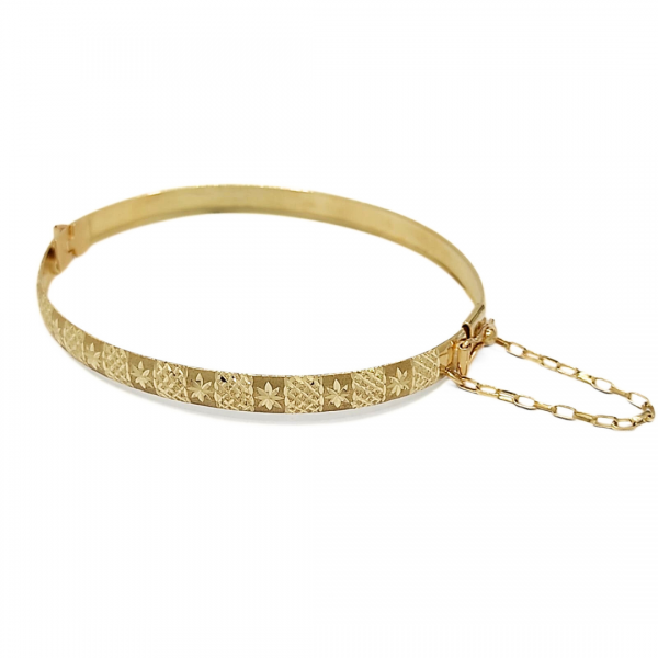 Pulseira Bracelete Diamantado em Ouro 10k