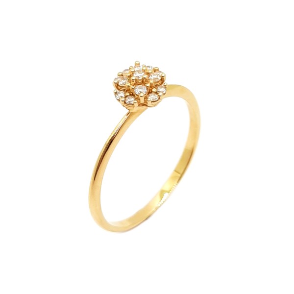 Anel Ouro 18k Bouquet Diamante