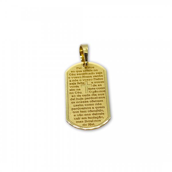 Pingente Medalha Oração Pai Nosso em Ouro 10k