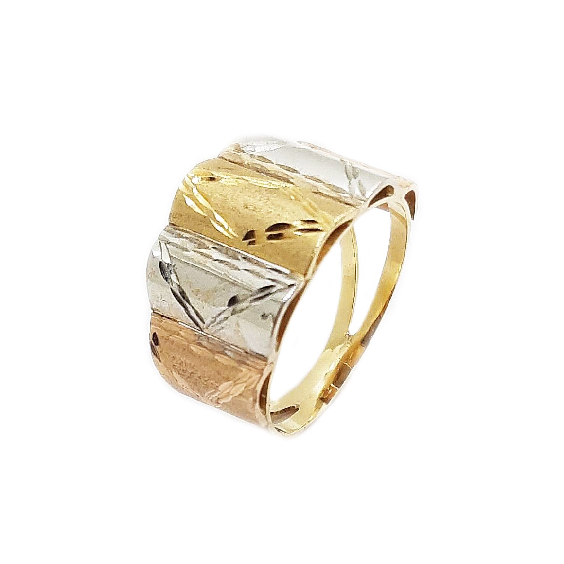 Anel 3 Cores Ouro 18k  