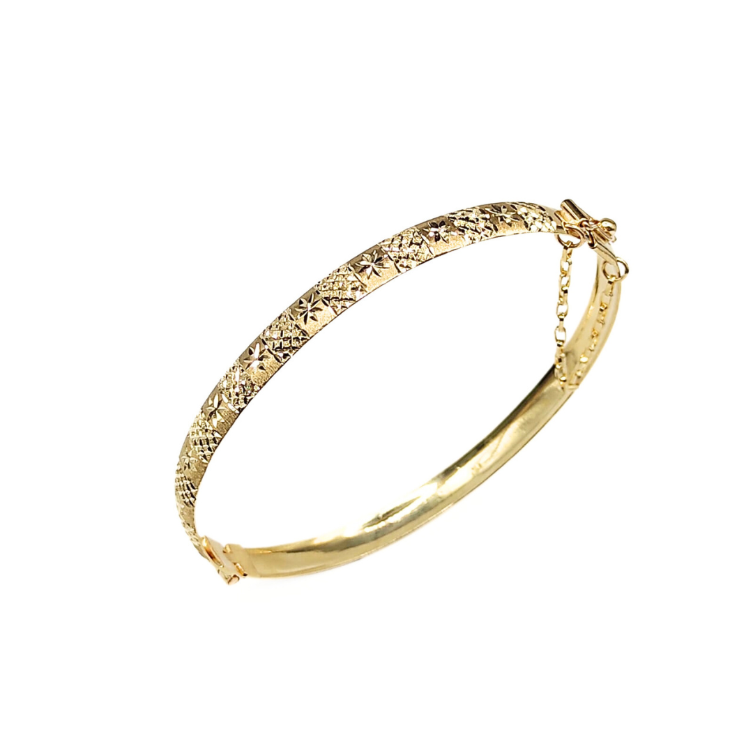 Pulseira Bracelete Diamantado em Ouro 10k