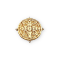 Medalha São Bento com Zircônia em Ouro 18k